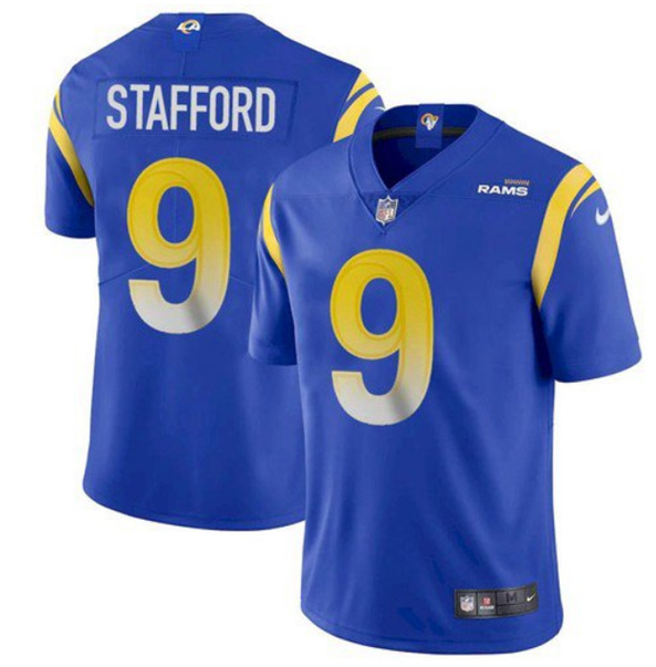 Men's Los Angeles Rams #9 Matthew Stafford 2020 Royal Vapor Untouchable Limited Stitched Jersey